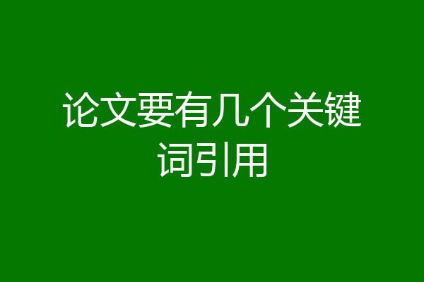 论文要有几个关键词引用