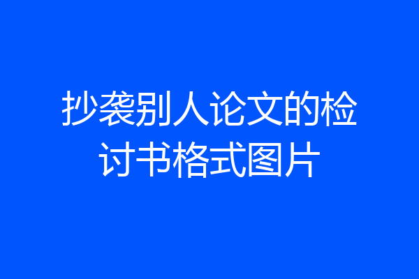 抄袭别人论文的检讨书格式图片