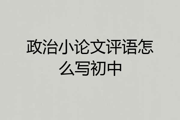 政治小论文评语怎么写初中