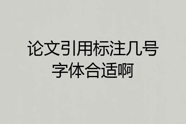 论文引用标注几号字体合适啊