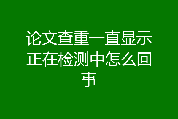 论文查重一直显示正在检测中怎么回事