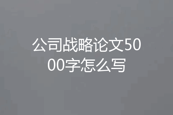 公司战略论文5000字怎么写