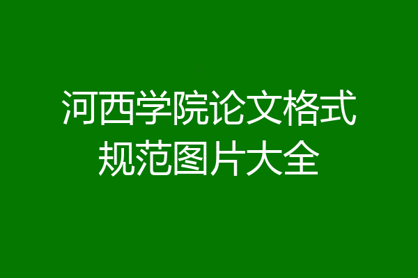 河西学院论文格式规范图片大全
