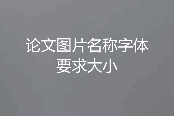 论文图片名称字体要求大小