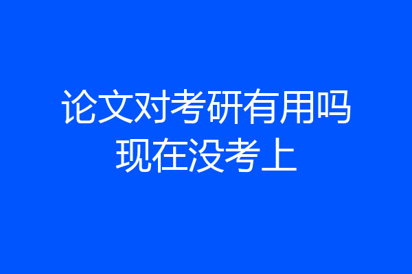 论文对考研有用吗现在没考上