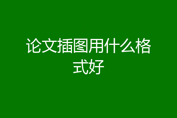 论文插图用什么格式好