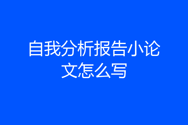 自我分析报告小论文怎么写