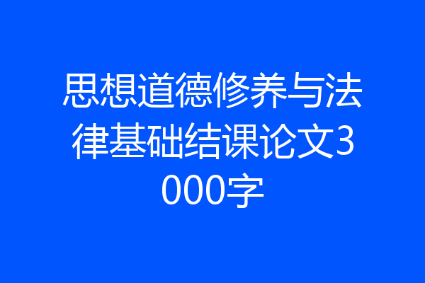 思想道德修养与法律基础结课论文3000字