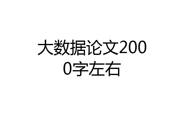 大数据论文2000字左右