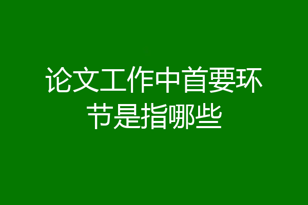 论文工作中首要环节是指哪些