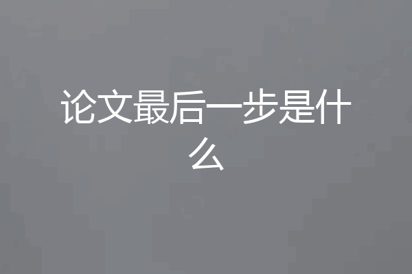 论文最后一步是什么