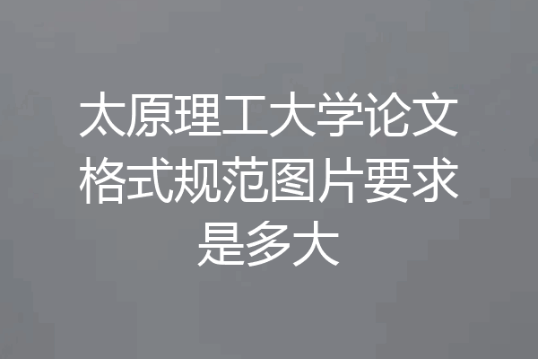 太原理工大学论文格式规范图片要求是多大