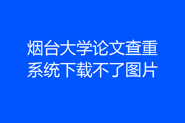 烟台大学论文查重系统下载不了图片