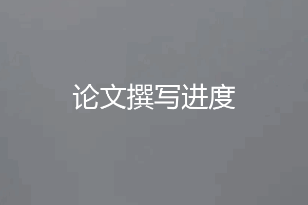 论文撰写进度