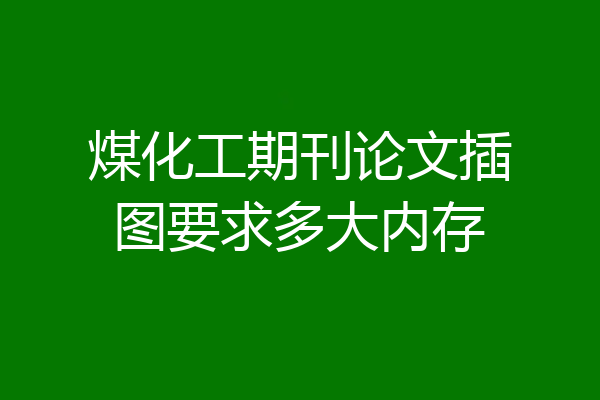 煤化工期刊论文插图要求多大内存