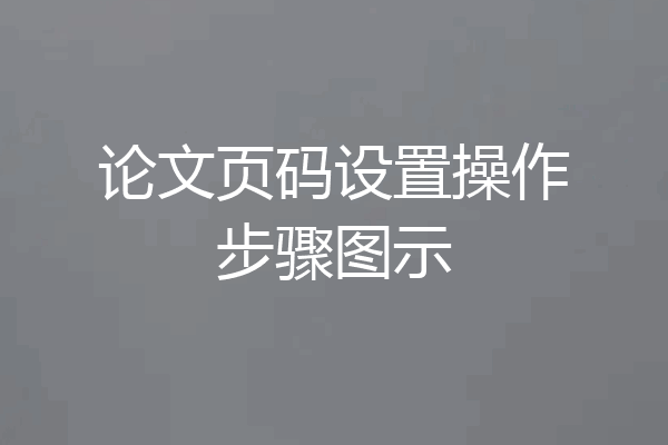 论文页码设置操作步骤图示