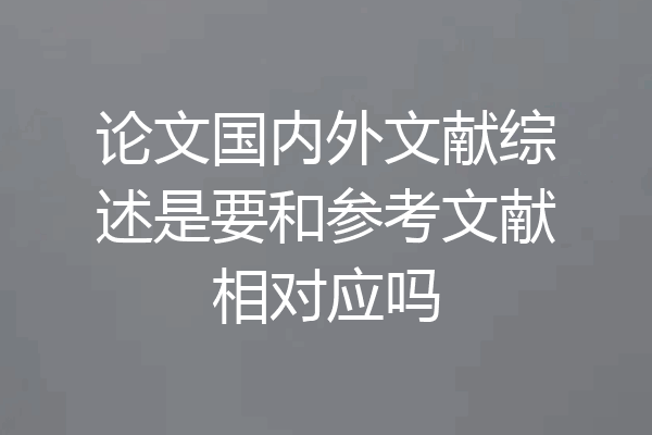 论文国内外文献综述是要和参考文献相对应吗