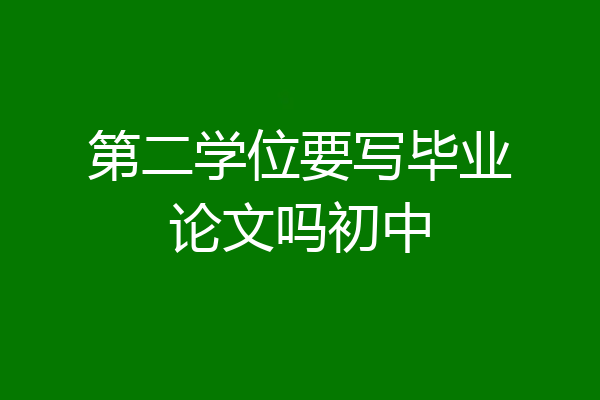 第二学位要写毕业论文吗初中