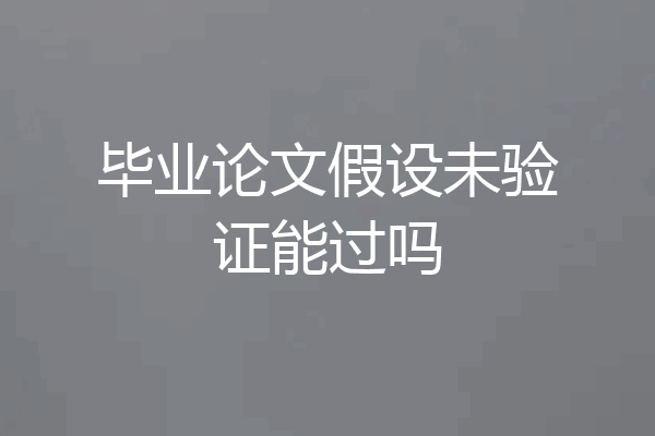 毕业论文假设未验证能过吗