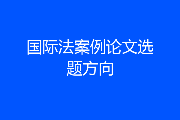 国际法案例论文选题方向