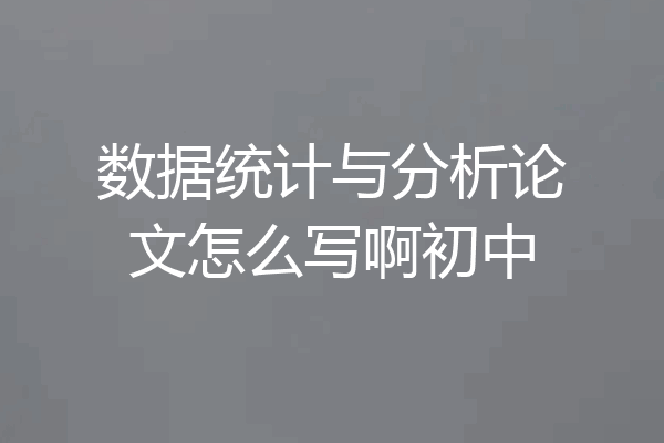 数据统计与分析论文怎么写啊初中