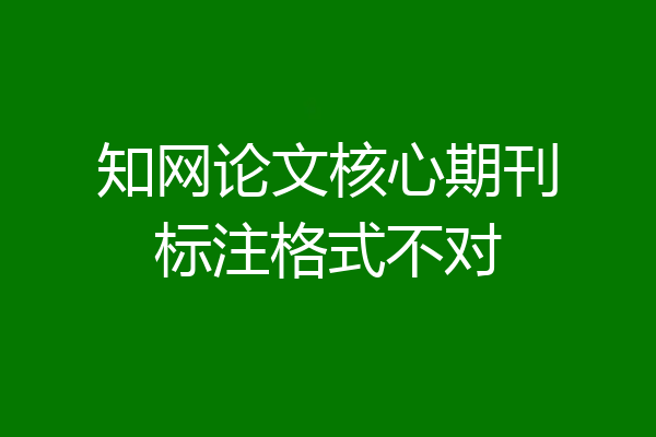 知网论文核心期刊标注格式不对