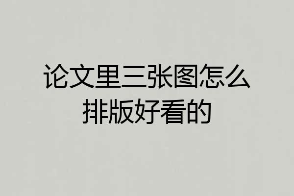 论文里三张图怎么排版好看的