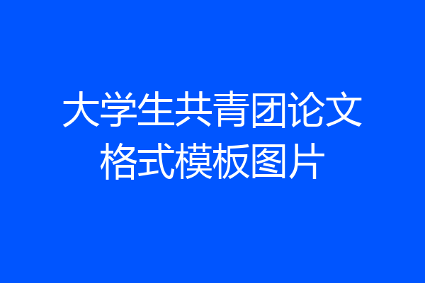 大学生共青团论文格式模板图片