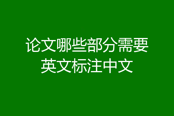 论文哪些部分需要英文标注中文