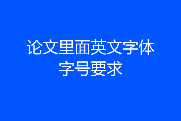 论文里面英文字体字号要求