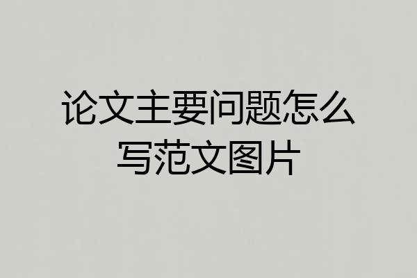 论文主要问题怎么写范文图片