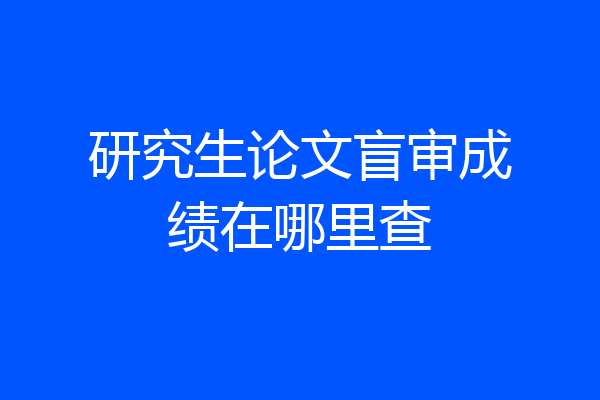 研究生论文盲审成绩在哪里查
