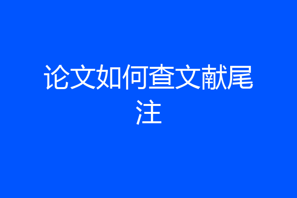 论文如何查文献尾注