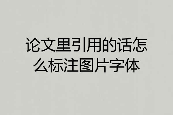 论文里引用的话怎么标注图片字体