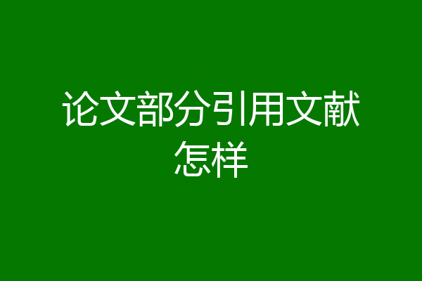 论文部分引用文献怎样