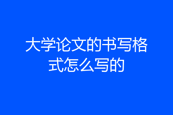 大学论文的书写格式怎么写的