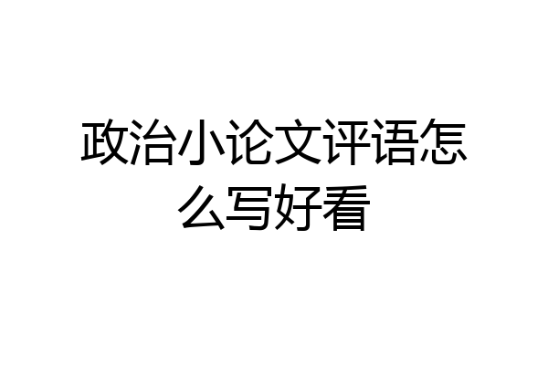 政治小论文评语怎么写好看