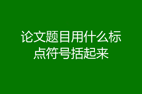 论文题目用什么标点符号括起来