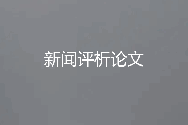 新闻评析论文