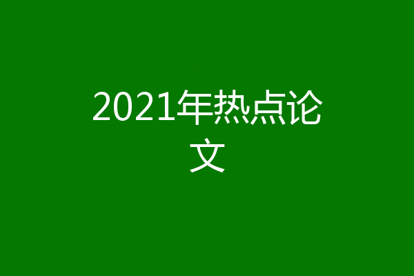 2021年热点论文