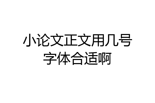 小论文正文用几号字体合适啊