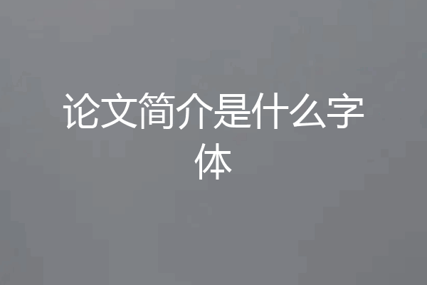 论文简介是什么字体
