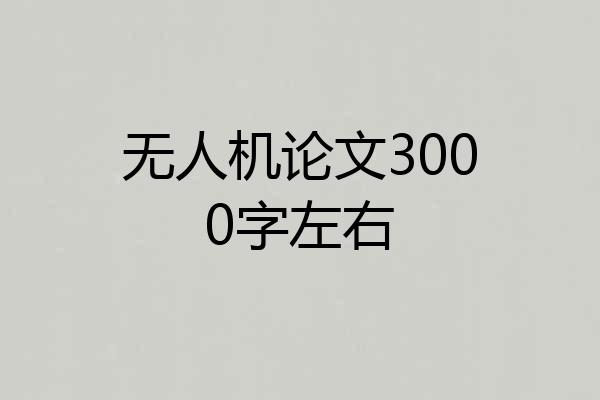 无人机论文3000字左右