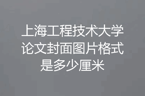 上海工程技术大学论文封面图片格式是多少厘米