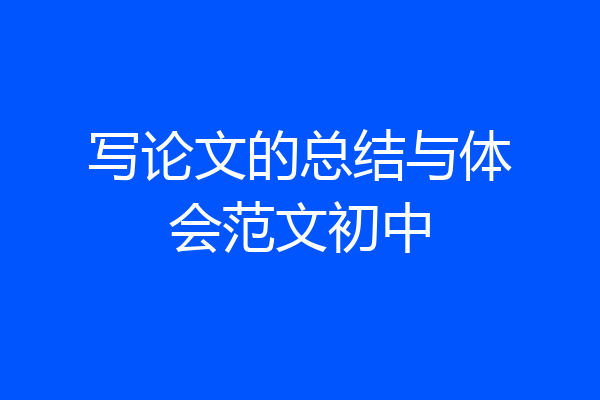 写论文的总结与体会范文初中