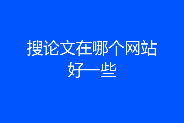 搜论文在哪个网站好一些