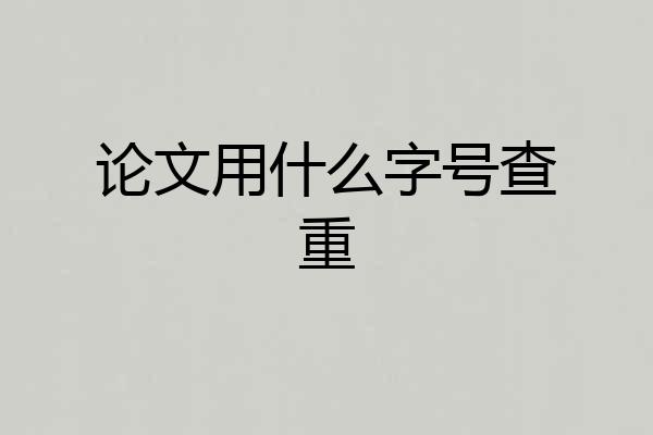 论文用什么字号查重