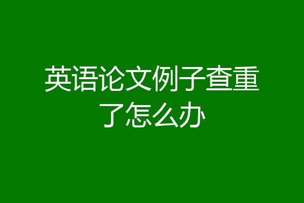 英语论文例子查重了怎么办