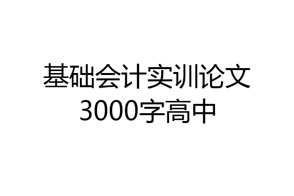 基础会计实训论文3000字高中