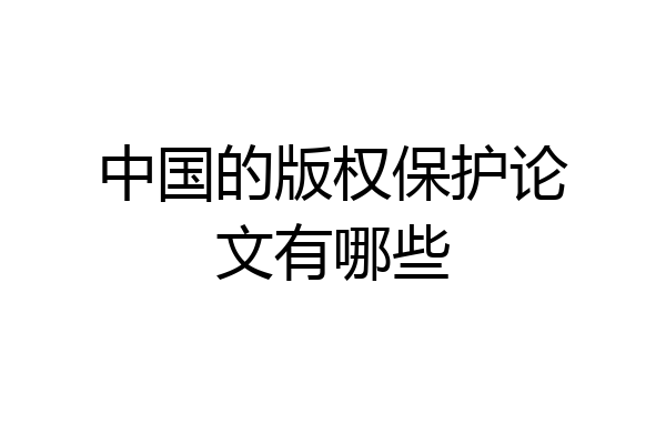 中国的版权保护论文有哪些